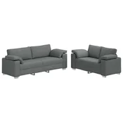Vidaxl Kavč 2 szt. Temno siva 219 x 80 x 82 cm blago
