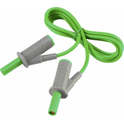 VOLTCRAFT Visokofleksibilni varnostni merilni kabel [lamelni vtič 4 mm-lamelni vtič 4 mm] 1 m zelene barve MSB-501 10 A
