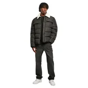 Sherpa Collar Padded Shirt Jacket Black