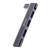 Hub postaja Techsuit ZenithDock 4v1 (H14) USB-A - 3x USB-A 2.0, 1x USB-A 3.0 - siva