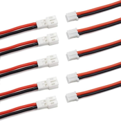 10 Pairs 2.0 2-Pin Silicone Cable Male Female for RC Lipo Battery with JST Connector (1S)