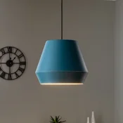 Lucande Mynoria LED viseča luč, modra, aluminij, O 35 cm - Dnevna soba/jedilnica - Dizajn