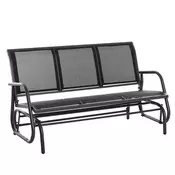 Homestar Vrtna gugalnica klop za 3 osebe 151x75x85 cm črna