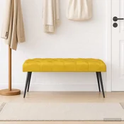 Klop s gumbnim oblazinjenjem Rumena 110 x 40 x 46 cm Žamet