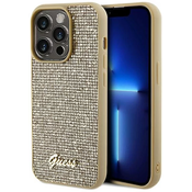 Guess Ovitek Guess Disco Metal Script za iPhone 14 Pro - zlat