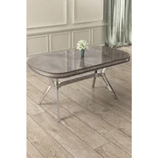 Hanah Home trpezarijski sto Jita, 168 × 90 cm, antracit ploca Irony, hromirane noge