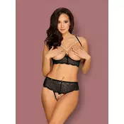 Sexy set 2-delni Pearlove crne boje - S/M