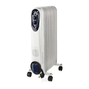 Nedis Mobilni oljni radiator 800 1200 2000 W 9 plavuti Nastavljiv termostat 3 Nastavitve toplote Zaščita pred padcem Bela
