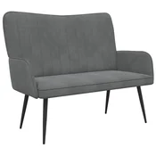 Vidaxl Kavč za 2 osebi Temno siva 115 x 61 x 87 cm Žamet