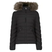 Superdry FUJI HOODED FAUSSE FOURRURE Črna