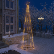 vidaXL Stožasto božicno drvce s 400 bijelih LED žarulja 100 x 360 cm