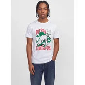 JACK & JONES Majica JJMERRY SKULL XMAS temno zelena/rdeča/črna/bela