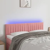 LED uzglavlje ružicasto 144x5x78/88 cm baršunasto