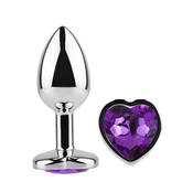 Diamond Heart Butt Plug Small Purple
