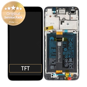 Huawei Y5p - LCD zaslon + steklo na dotik + okvir + baterija (Black) - 02353RJP Genuine Service Pack