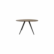 Crni/tamno smedi okrugli blagovaonski stol s plocom stola od bagrema o 140 cm Turi – Light & Living