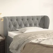 Vidaxl vidaXL Vzglavje s krilci svetlo sivo 93x23x78/88 cm žamet