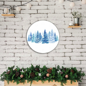 tulup.si Steklena ura Božično drevo Snow Zima Bele kazalke fi 30cm
