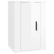 MAISON CHIC Stenska TV omarica - TV stojalo - Televizijska omarica visok sijaj bela 40x34,5x60 cm, (21700880)