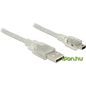 DELOCK Delock USB kabel USB 2.0 USB-A vtič\, USB-mini-B vtič 0.50 m transparentna s feritnim jedrom 83904, (20416650)