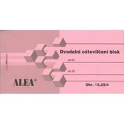 OBRAZEC 15,25/4 DVODELNI OŠTEVILČENI BLOK - ROZA