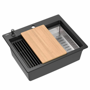 Quadron Sudopera KURT 110 HCQK5052BLM_PC, 2 korita, Crna