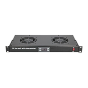 Ventilacioni panel-polica, dva ventilatora i termostat, 1U