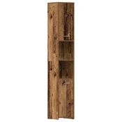 Vidaxl Kopalniška omarica Old Wood 30x30x183,5 cm inženirski les