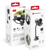FORCELL Univerzalni avtomobilski držalo za telefon Forcell F-Grip Oval 17 cm za vetrobransko steklo / armaturno ploščo / rešetko, črno