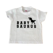 Divars Majica za decake sa štampom Baby saurus, Bela