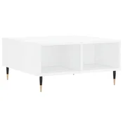 Stolic za kavu sjajni bijeli 60 x 60 x 30 cm konstruirano drvo