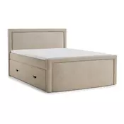Bež boxspring postelja s prostorom za shranjevanje 140x200 cm Fresco – Maison de Reve