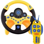 JOJOY® Volan za djecu, Interaktivni volan s zvukovima i svjetlima, Igracka za putovanje (Žuta) + dodatak za WHEELPLAY | WHEELYELLOWKEY