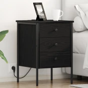 vidaXL Nočna omarica 2 pcs Črni hrast 42 x 41 x 61 cm Konstruiran les