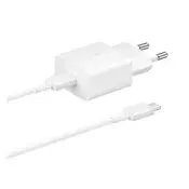 SAMSUNG mrežni punjač s Type-C priključkom 15W, brzi punjač + Type-C kabel, BIJELA EP-T1510EWE / EP-DA705BWE
