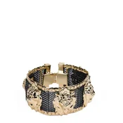 Addicted2 Zapestnica Heritage bracciale placcato oro con teste di leoni zlata/antracit