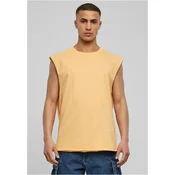 Pale-orange open-brimmed sleeveless T-shirt