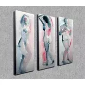 Wallity Dekorativne slike na platnu, 70x20cm, 3 komada, Šarene