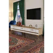 Hanah Home TV komoda Ilay, 180 cm, hrast Sapphire / bela / zlatna