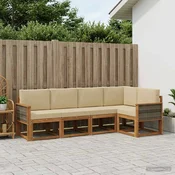 Set vanjskih sofa 5 pcs Prirodna i bež Poliester