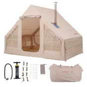 Northix Inflatable Camping Tent, 4-Person, Air Pump, Waterproof; Chimney Port