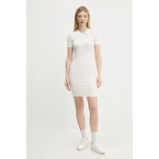 Tommy Jeans Pletena obleka Pointelle DW0DW20874 Écru Slim Fit