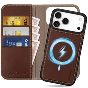 SHIELDON MagSafe snemljiv ovitek z denarnico za iPhone 17 Pro Max – retro kava