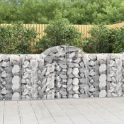 Vidaxl Obokana gabionska košara 2kos 200x50x100/120cm pocinkano železo