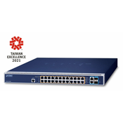 PLANET GS-6322-24P4X mrežni prekidac Upravljano L3 10G Ethernet (100/1000/10000) 1U Plavo
