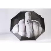 Črn dežnik z motivom sredinca