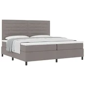 Vidaxl Postelja z vzmetnico z vzmetnico Taupe 200 x 200 cm blago