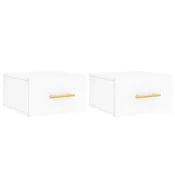 Vidaxl Stenska nočna omarica 2 kosa bela 35x35x20 cm
