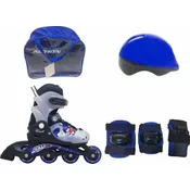 Roleri PW-116A GOAL Plavi set kaciga I štitnici PVC ABEC5 M(34-37) ACTION