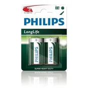 Philips baterije C LongLife cinkov klorid - 2 kosa, blister